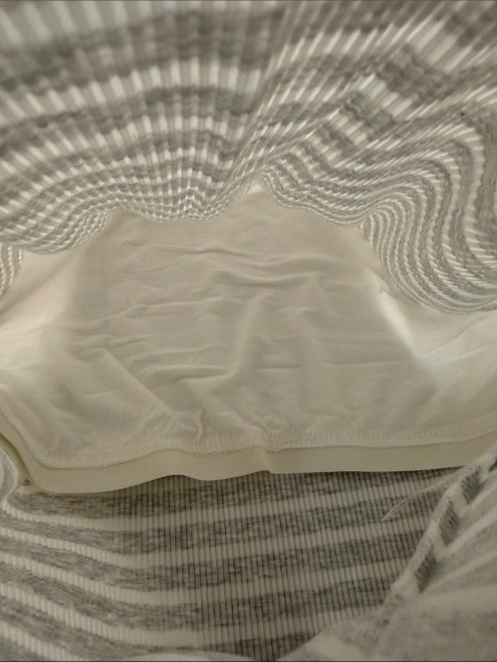 Offline by Aerie Striped Sleeveless Ribbed Tank Top - White & Light Gray - Picture 3 of 4